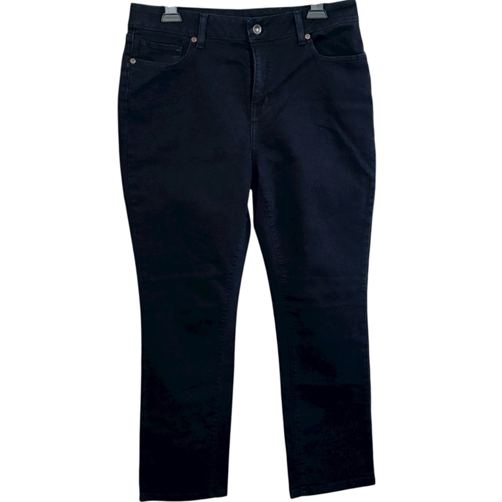 L.L.Bean Classic Fit Straight-Leg Jeans Size 12 Petite – Dark Wash Stretch Denim